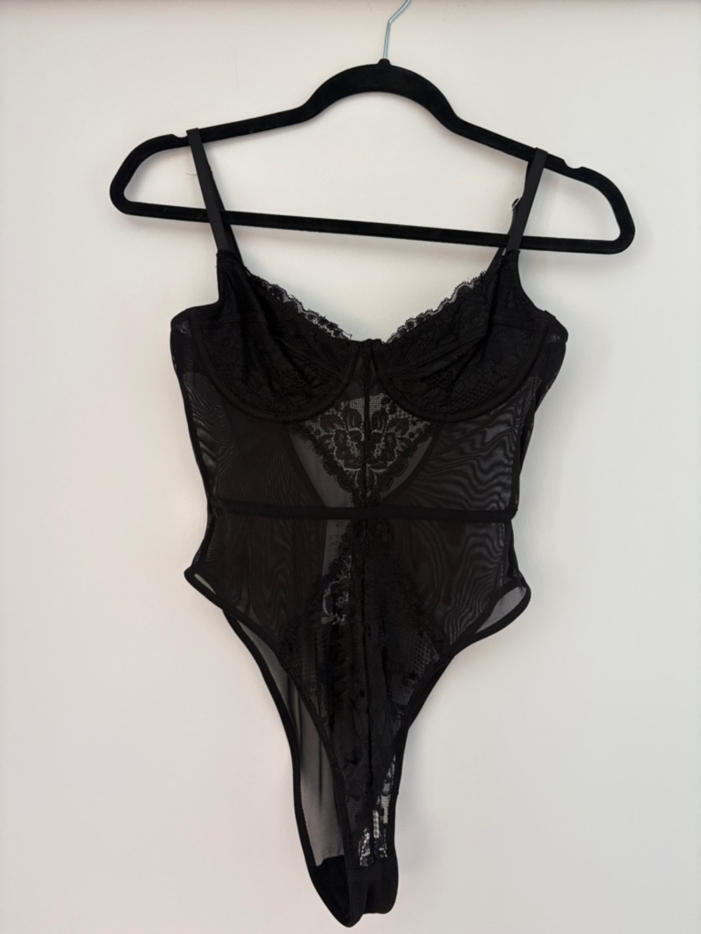 Forever 21 Black Lace Mesh Bodysuit